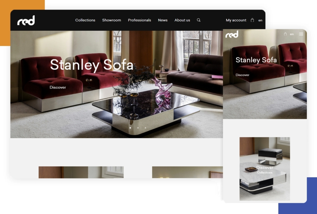 Red Edition's website demonstrating web responsiveness on mobile and desktop.