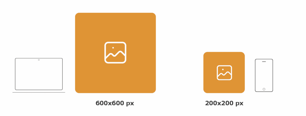 Responsive images example on a laptop and smartphone used in Repsonsive Web design.