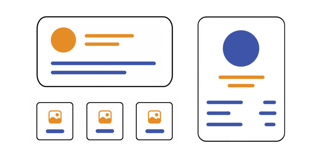 Card UI pattern used in Responsive Web design.